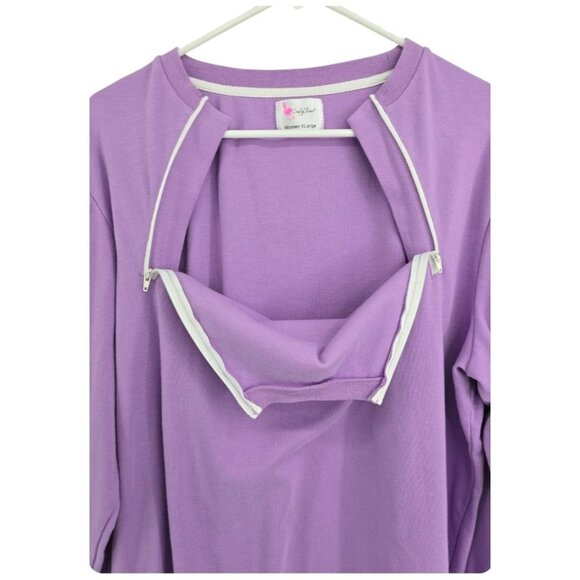 Comfy Chemo Long Sleeve Lavander Top Size XL - Picture 8 of 10